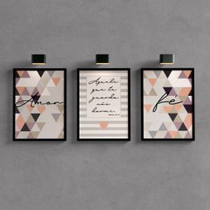 Kit Quadros Decorativos Quarto/Sala Amor e fé - detalhe da moldura e acabamento