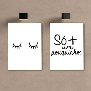 Kit Quadros Decorativos Quarto Só + um pouquinho - quadro decorativo em ambiente decorado