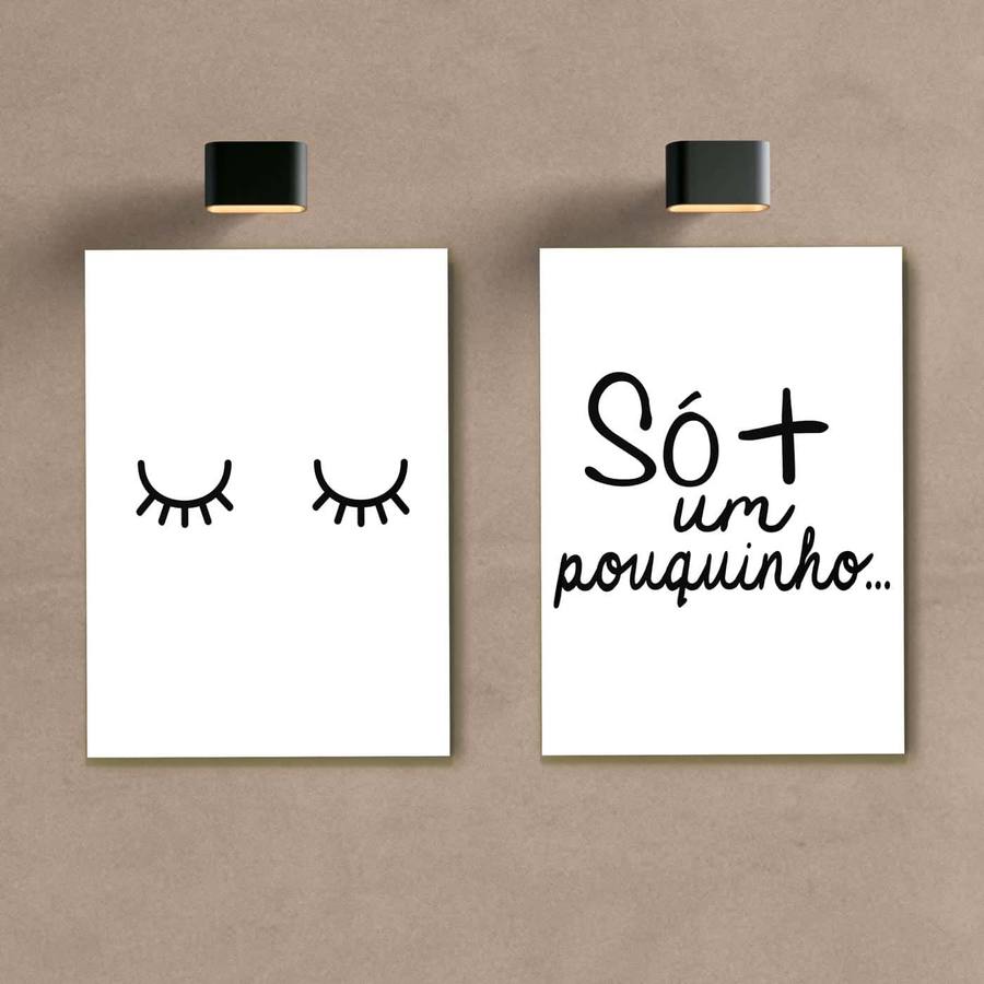 Kit Quadros Decorativos Quarto Só + um pouquinho - quadro decorativo em ambiente decorado