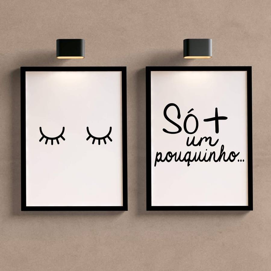 Kit Quadros Decorativos Quarto Só + um pouquinho - detalhe da moldura e acabamento