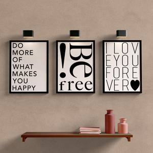 Kit Quadros Decorativos Sala Be Free - detalhe da moldura e acabamento