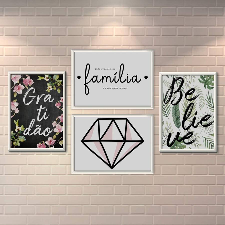 Kit Quadros Decorativos Sala Família | Wallze