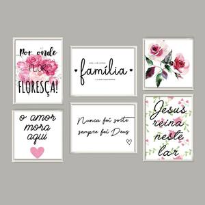 Kit Quadros Decorativos Sala Jesus Reina Neste Lar | Wallze