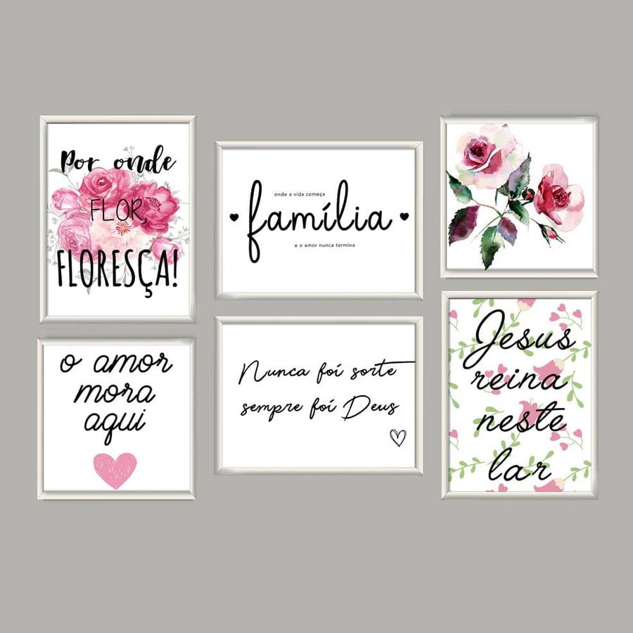 Kit Quadros Decorativos Sala Jesus Reina Neste Lar | Wallze