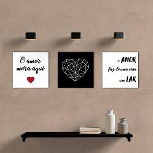 Kit Quadros Decorativos Sala o Amor mora aqui - quadro decorativo em ambiente decorado