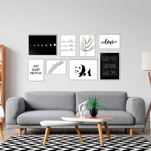 Kit Quadros Decorativos Sala Panda - detalhe da moldura e acabamento