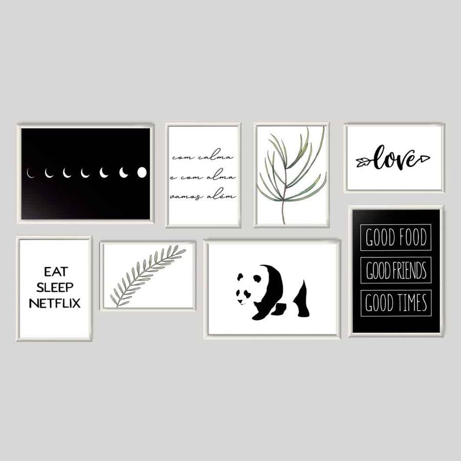 Kit Quadros Decorativos Sala Panda | Wallze