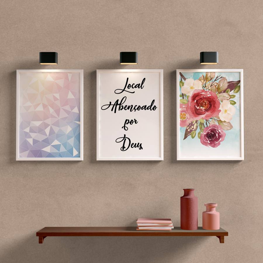 Kit Quadros Decorativos para sala local abençoado por Deus