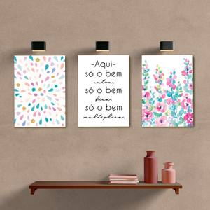 Kit Quadros Decorativos Só o bem - quadro decorativo em ambiente decorado