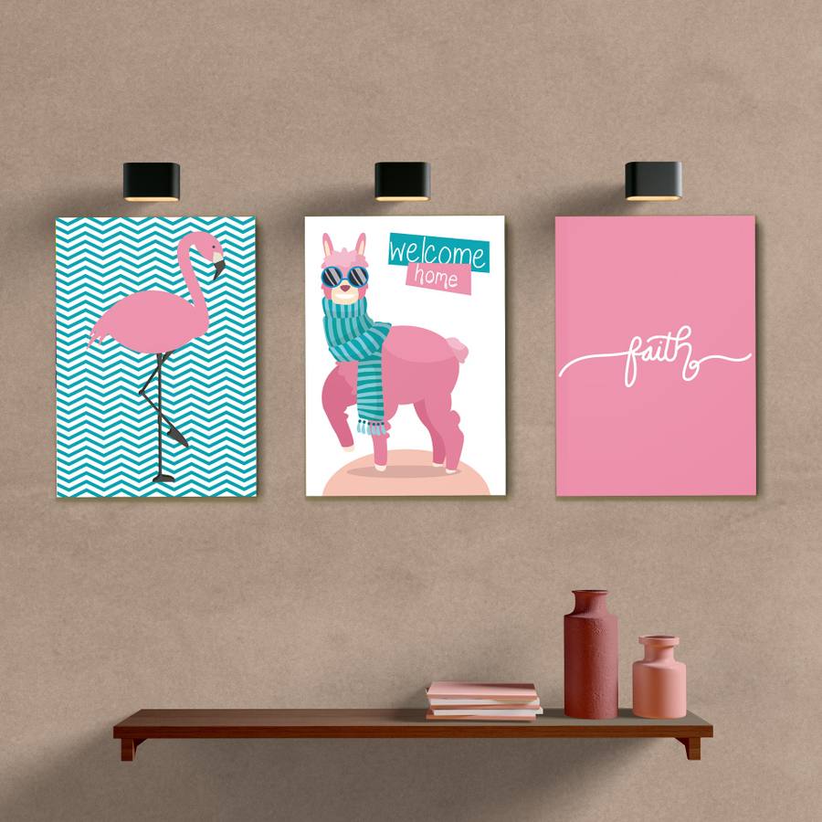 Kit Quadros Decorativos Welcome Home - quadro decorativo em ambiente decorado