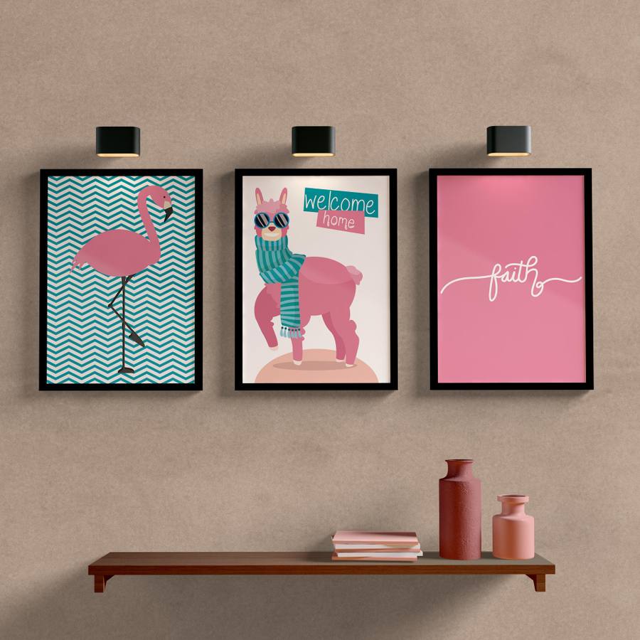 Kit Quadros Decorativos Welcome Home - detalhe da moldura e acabamento