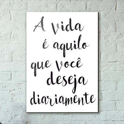 Quadro Decorativo A vida é aquilo que você deseja - detalhe da moldura e acabamento