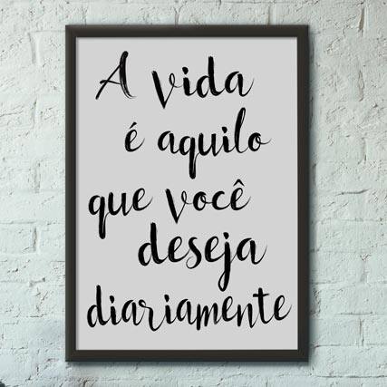 Quadro Decorativo A vida é aquilo que você deseja - quadro decorativo em ambiente decorado