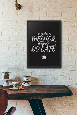 Quadro Decorativo A Vida é Melhor Depois do Café - vista aproximada da impressão
