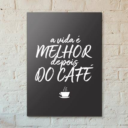 Quadro Decorativo A Vida é Melhor Depois do Café - detalhe da moldura e acabamento