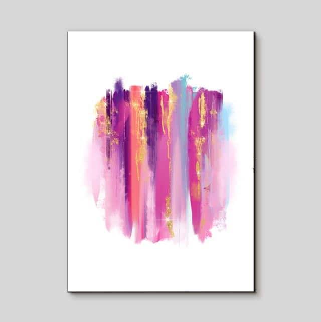 Quadro Decorativo Abstrato Pink - detalhe da moldura e acabamento