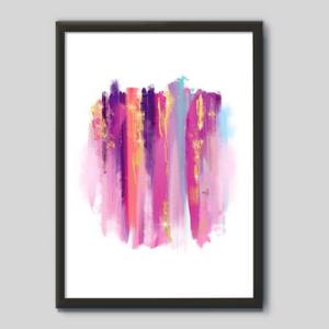 Quadro Decorativo Abstrato Pink - quadro decorativo em ambiente decorado