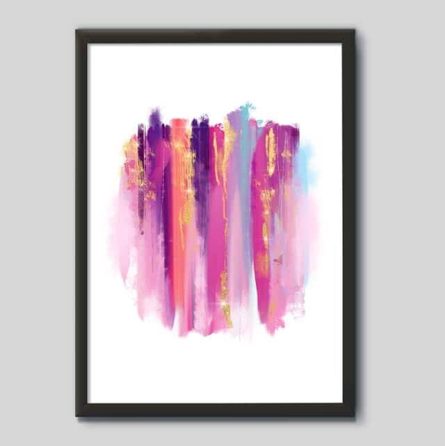 Quadro Decorativo Abstrato Pink - quadro decorativo em ambiente decorado