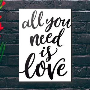 Quadro Decorativo All You Need is Love - detalhe da moldura e acabamento