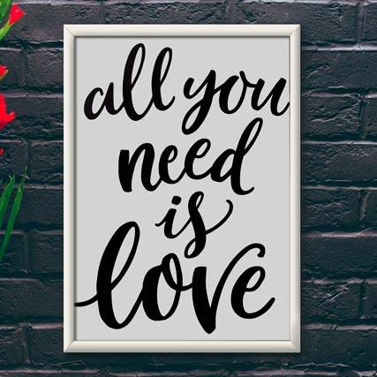 Quadro Decorativo All You Need is Love | Wallze