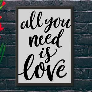 Quadro Decorativo All You Need is Love - quadro decorativo em ambiente decorado