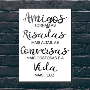 Quadro Decorativo Amigos - quadro decorativo em ambiente decorado