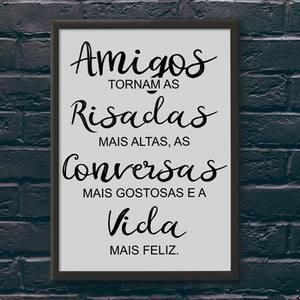 Quadro Decorativo Amigos - vista aproximada da impressão