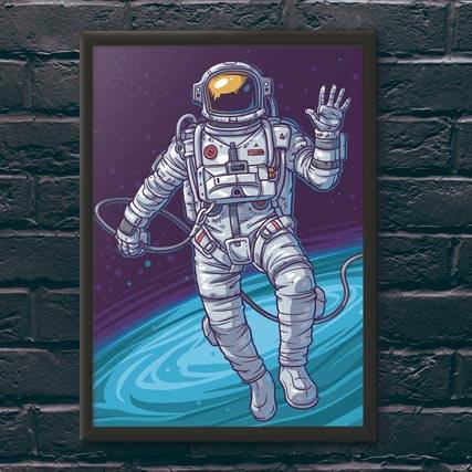 Quadro Decorativo Astronauta - quadro decorativo em ambiente decorado