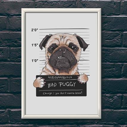 Quadro Decorativo Bad Puggy | Wallze