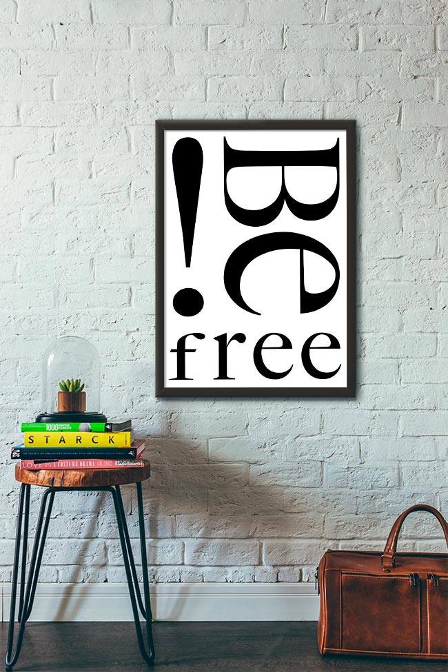Quadro Decorativo Be Free - vista aproximada da impressão