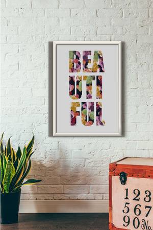 Quadro Decorativo Beautiful - vista aproximada da impressão