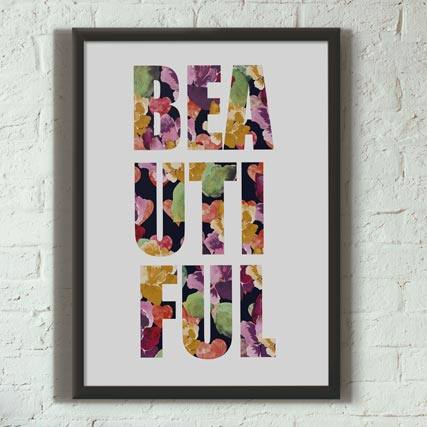 Quadro Decorativo Beautiful - quadro decorativo em ambiente decorado