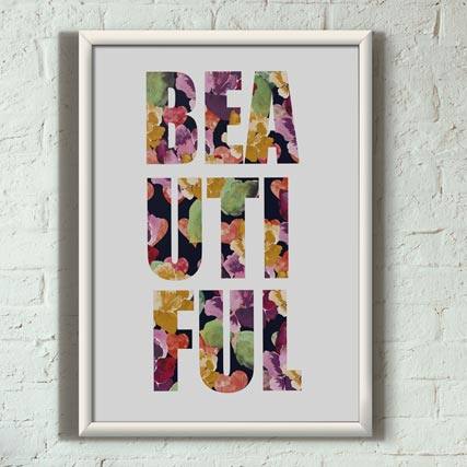 Quadro Decorativo Beautiful | Wallze