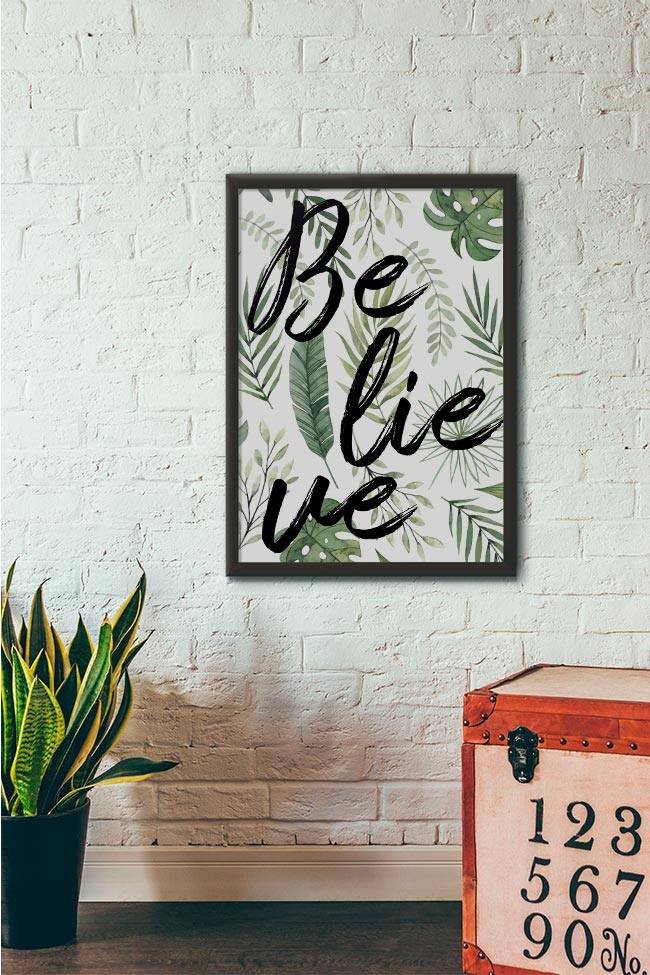 Quadro Decorativo Believe - vista aproximada da impressão