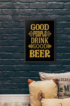 Quadro Boas Pessoas Bebem Boas Cervejas - quadro decorativo em ambiente decorado