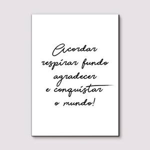 Quadro Decorativo Conquistar o Mundo - detalhe da moldura e acabamento