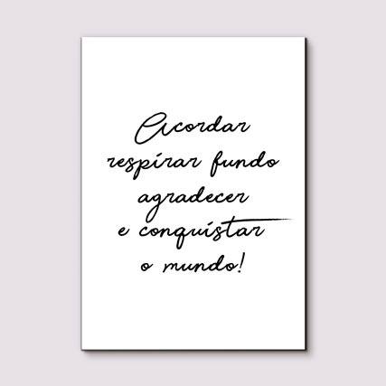 Quadro Decorativo Conquistar o Mundo - detalhe da moldura e acabamento