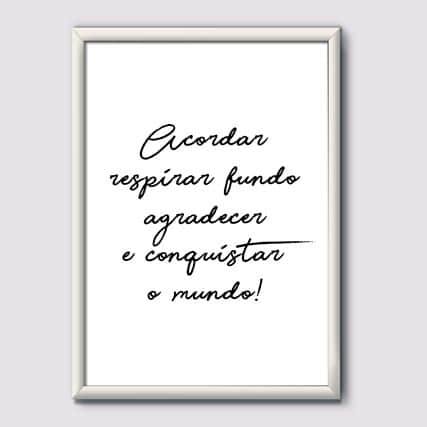 Quadro Decorativo Conquistar o Mundo - quadro decorativo em ambiente decorado