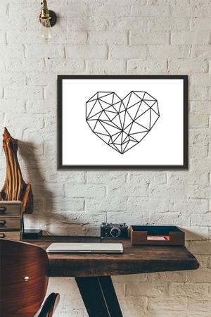 Quadro Decorativo Coração - detalhe da moldura e acabamento