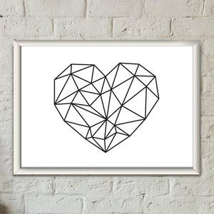 Quadro Decorativo Coração - vista aproximada da impressão