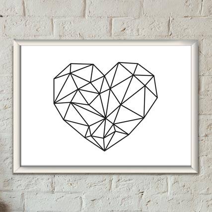 Quadro Decorativo Coração - vista aproximada da impressão