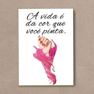 Quadro Decorativo A vida é da cor que você pinta - quadro decorativo em ambiente decorado