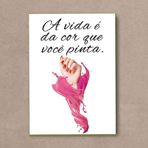 Quadro Decorativo A vida é da cor que você pinta - quadro decorativo em ambiente decorado