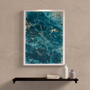 Quadro Decorativo Abstrato Azul - detalhe da moldura e acabamento