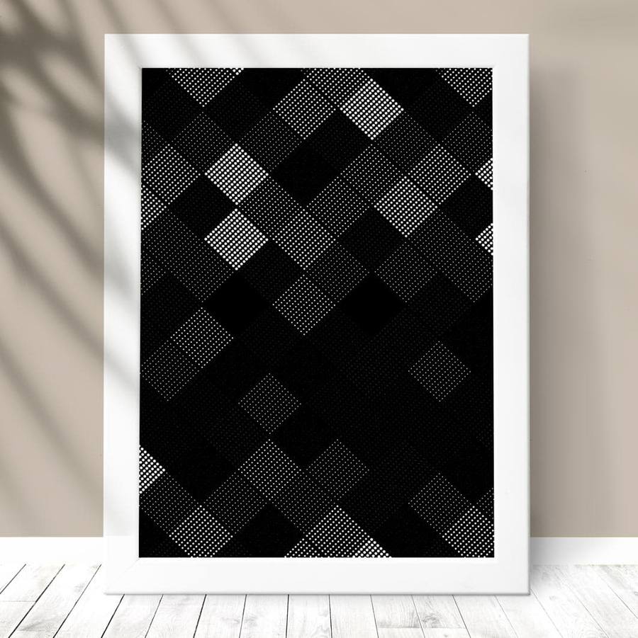 Quadro Decorativo Abstrato black - detalhe da moldura e acabamento