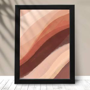 Quadro Decorativo Abstrato bege e marrom - detalhe da moldura e acabamento
