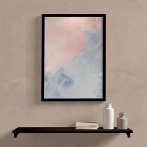 Quadro Decorativo Abstrato Candy Rosa e Azul - detalhe da moldura e acabamento