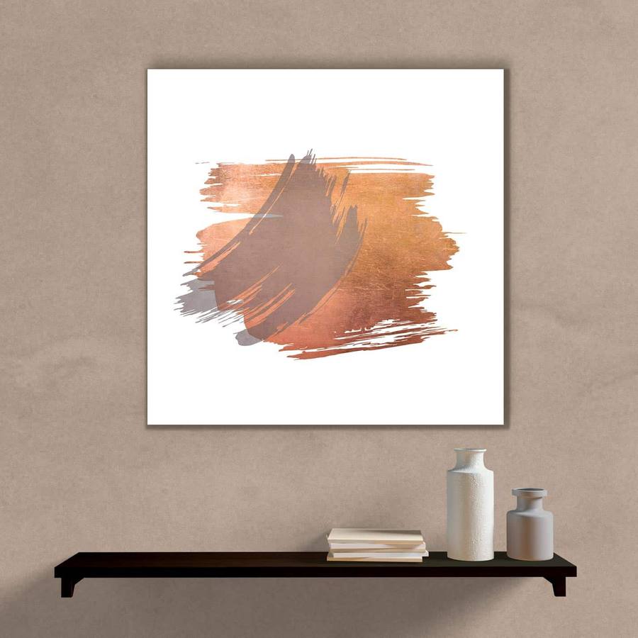 Quadro Decorativo Abstrato Cobre - quadro decorativo em ambiente decorado