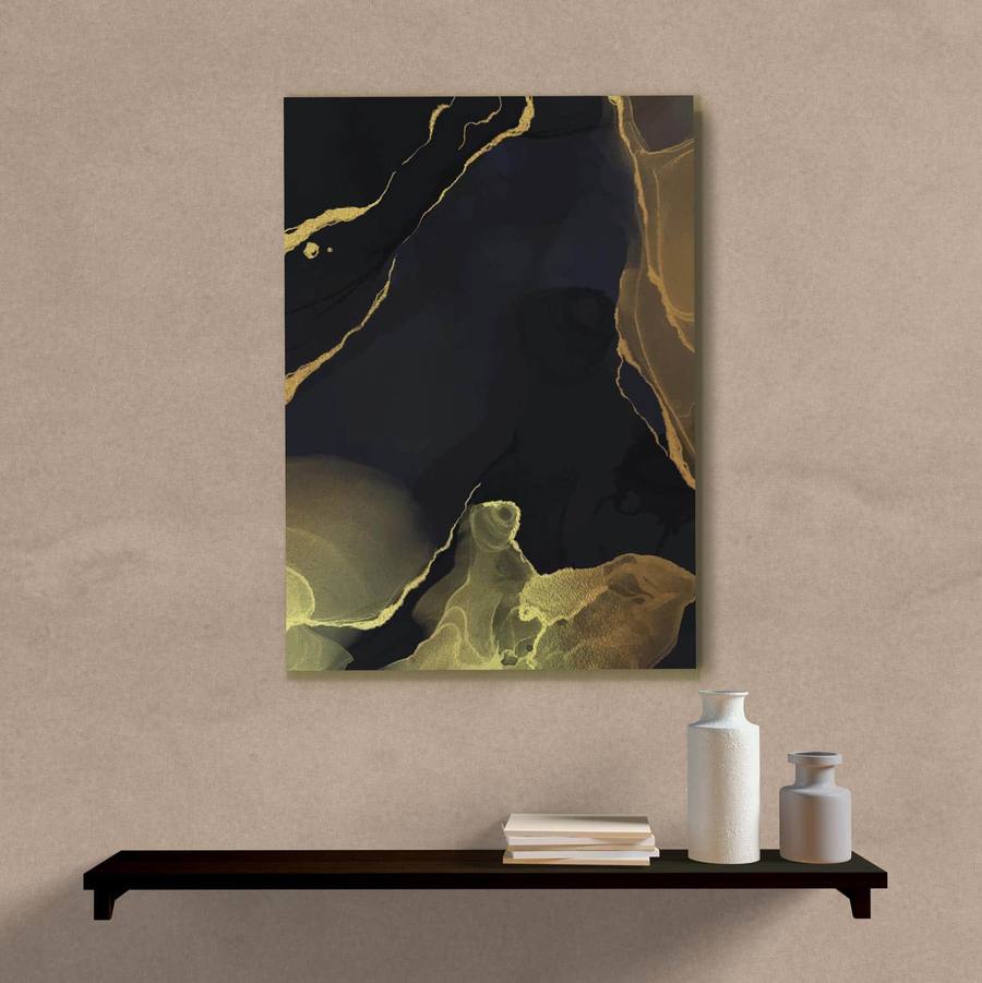 Quadro Decorativo Abstrato Dark - quadro decorativo em ambiente decorado