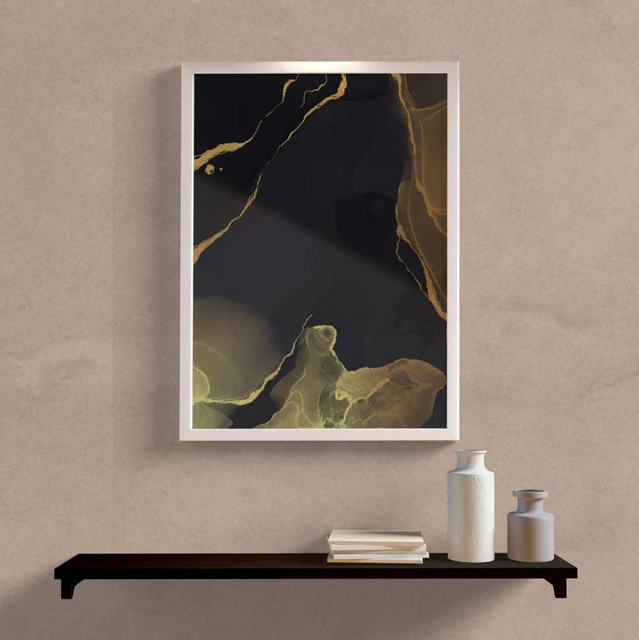 Quadro Decorativo Abstrato Dark - detalhe da moldura e acabamento
